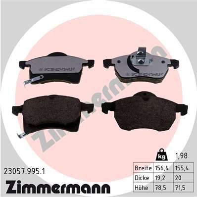 ZIMMERMANN 23057.995.1 Brake Pad Set, disc brake