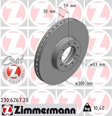 Brake Disc ZIMMERMANN 230.6267.20