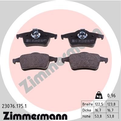 ZIMMERMANN 23076.175.1 Brake Pad Set, disc brake