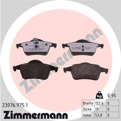 ZIMMERMANN 23076.975.1 Brake Pad Set, disc brake