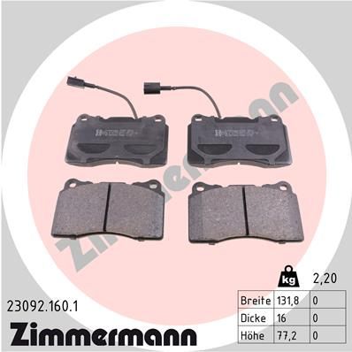 Brake Pad Set, disc brake ZIMMERMANN 23092.160.1