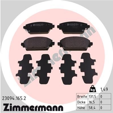 ZIMMERMANN 23094.165.2 Brake Pad Set, disc brake