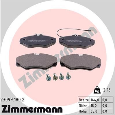 Brake Pad Set, disc brake ZIMMERMANN 23099.180.2