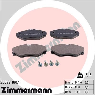 Brake Pad Set, disc brake ZIMMERMANN 23099.180.1