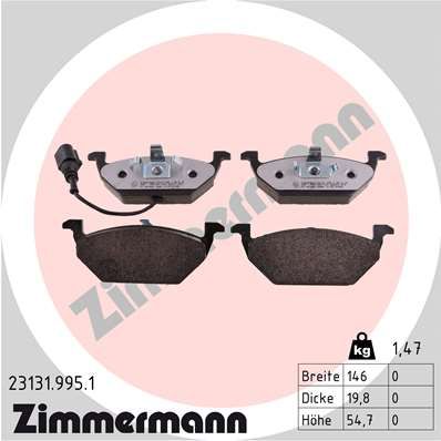 ZIMMERMANN 23131.995.1 Brake Pad Set, disc brake