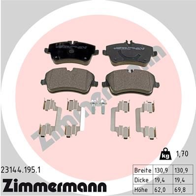 ZIMMERMANN 23144.195.1 Brake Pad Set, disc brake