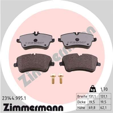 ZIMMERMANN 23144.995.1 Brake Pad Set, disc brake