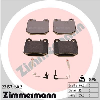 Brake Pad Set, disc brake ZIMMERMANN 23157.160.2