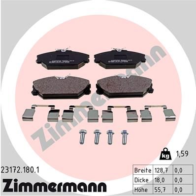 ZIMMERMANN 23172.180.1 Brake Pad Set, disc brake