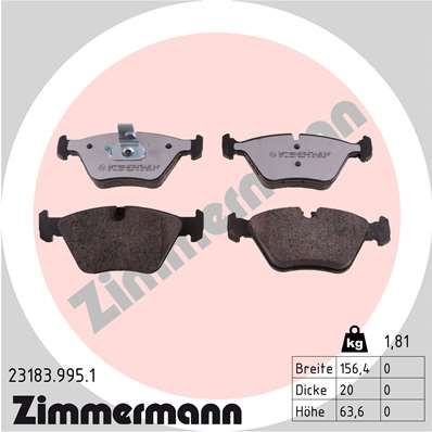 Brake Pad Set, disc brake ZIMMERMANN 23183.995.1