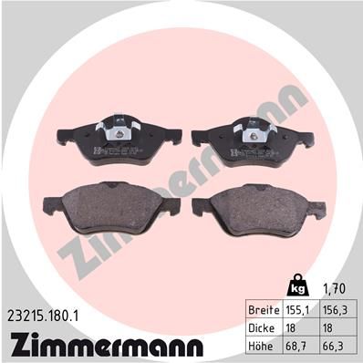 Brake Pad Set, disc brake ZIMMERMANN 23215.180.1