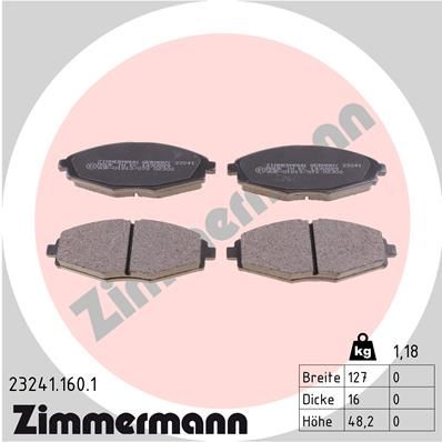 ZIMMERMANN 23241.160.1 Brake Pad Set, disc brake