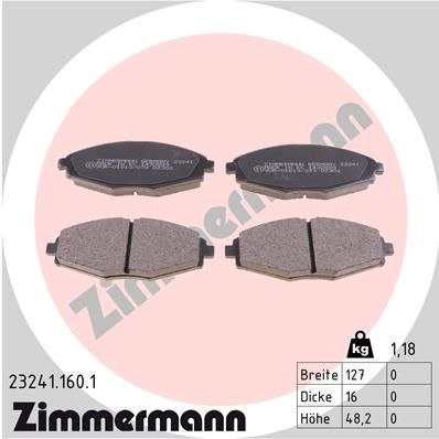 Brake Pad Set, disc brake ZIMMERMANN 23241.160.1