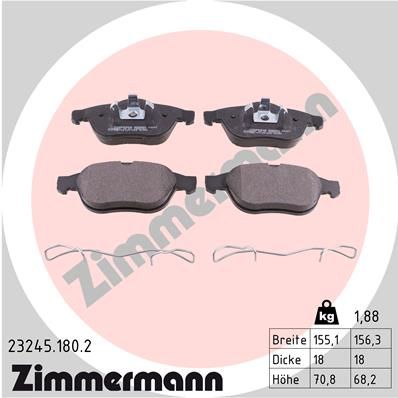 ZIMMERMANN 23245.180.2 Brake Pad Set, disc brake