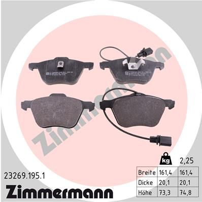 Brake Pad Set, disc brake ZIMMERMANN 23269.195.1