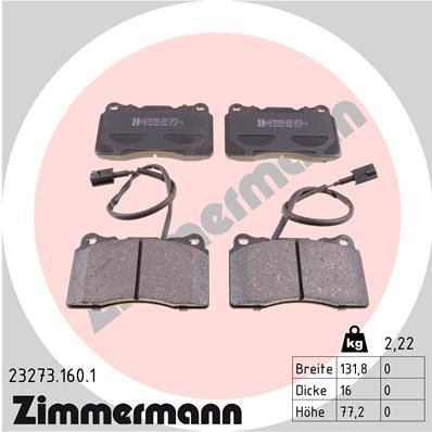 Brake Pad Set, disc brake ZIMMERMANN 23273.160.1