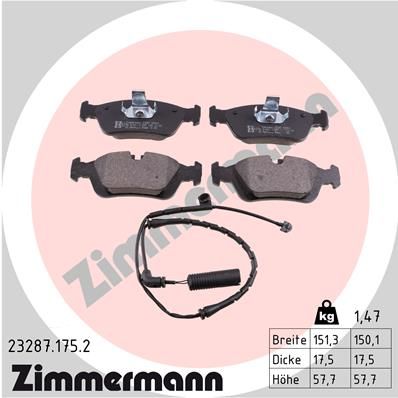 Brake Pad Set, disc brake ZIMMERMANN 23287.175.2