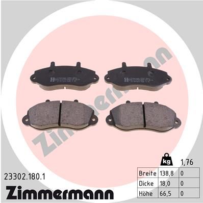 Brake Pad Set, disc brake ZIMMERMANN 23302.180.1