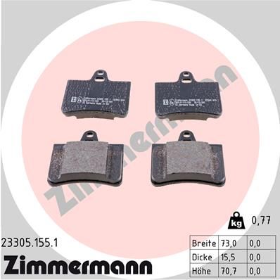 ZIMMERMANN 23305.155.1 Brake Pad Set, disc brake