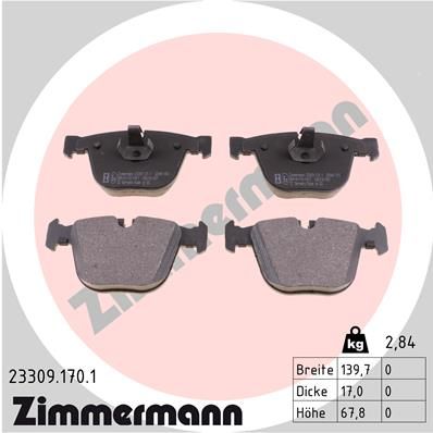 Brake Pad Set, disc brake ZIMMERMANN 23309.170.1