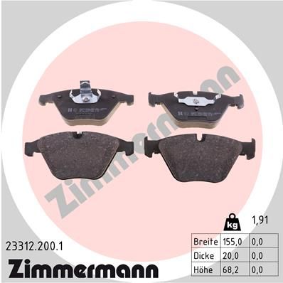 Brake Pad Set, disc brake ZIMMERMANN 23312.200.1