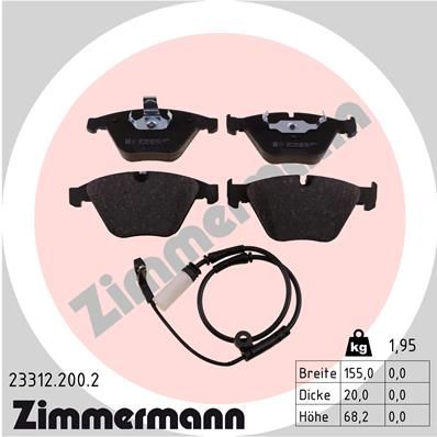 Brake Pad Set, disc brake ZIMMERMANN 23312.200.2