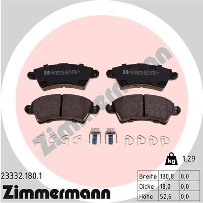 Brake Pad Set, disc brake ZIMMERMANN 23332.180.1