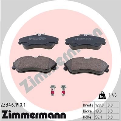 ZIMMERMANN 23346.190.1 Brake Pad Set, disc brake