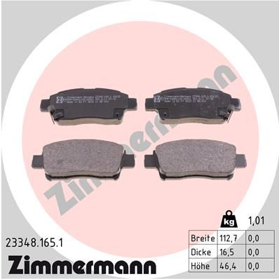 Brake Pad Set, disc brake ZIMMERMANN 23348.165.1