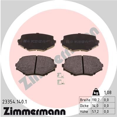 ZIMMERMANN 23354.140.1 Brake Pad Set, disc brake