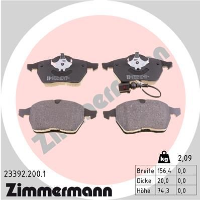 ZIMMERMANN 23392.200.1 Brake Pad Set, disc brake