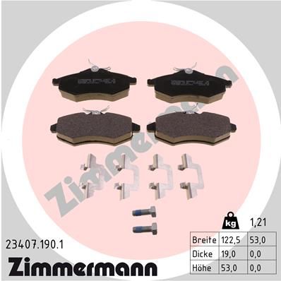 ZIMMERMANN 23407.190.1 Brake Pad Set, disc brake