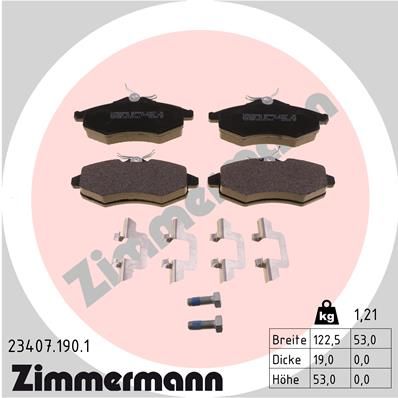 Brake Pad Set, disc brake ZIMMERMANN 23407.190.1