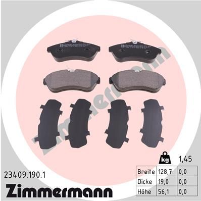 Brake Pad Set, disc brake ZIMMERMANN 23409.190.1