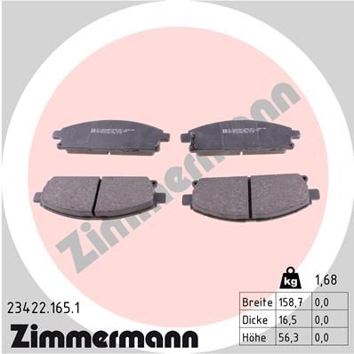 ZIMMERMANN 23422.165.1 Brake Pad Set, disc brake