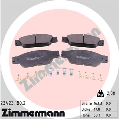 Brake Pad Set, disc brake ZIMMERMANN 23423.180.2