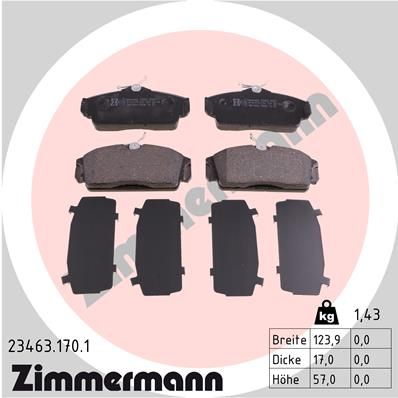 ZIMMERMANN 23463.170.1 Brake Pad Set, disc brake