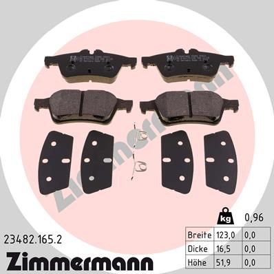 Brake Pad Set, disc brake ZIMMERMANN 23482.165.2