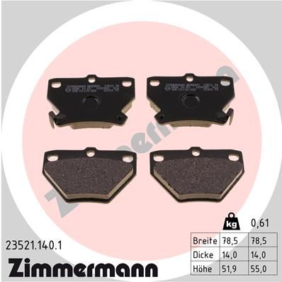 Brake Pad Set, disc brake ZIMMERMANN 23521.140.1