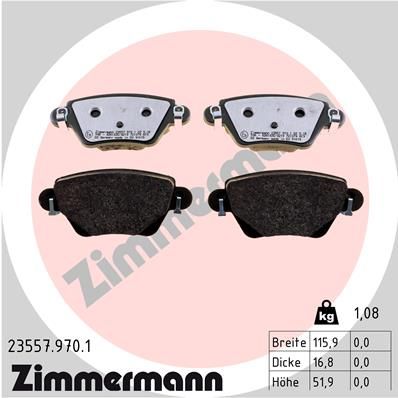 ZIMMERMANN 23557.970.1 Brake Pad Set, disc brake