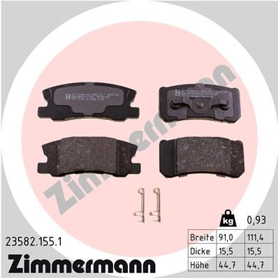 Brake Pad Set, disc brake ZIMMERMANN 23582.155.1