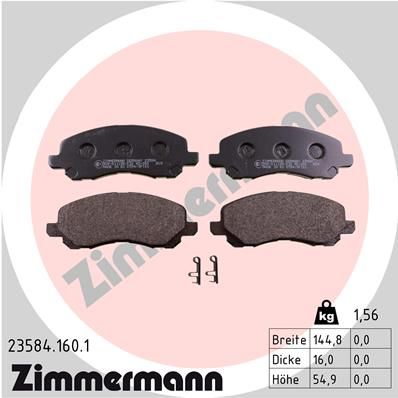 ZIMMERMANN 23584.160.1 Brake Pad Set, disc brake