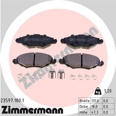 Brake Pad Set, disc brake ZIMMERMANN 23597.180.1