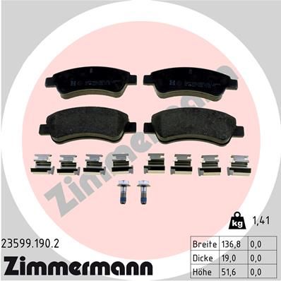 ZIMMERMANN 23599.190.2 Brake Pad Set, disc brake