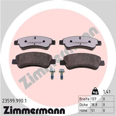 Brake Pad Set, disc brake ZIMMERMANN 23599.990.1