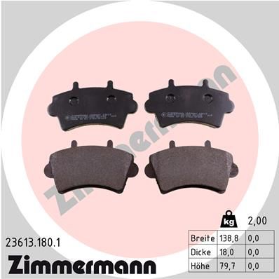 Brake Pad Set, disc brake ZIMMERMANN 23613.180.1