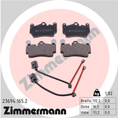 Brake Pad Set, disc brake ZIMMERMANN 23694.165.2