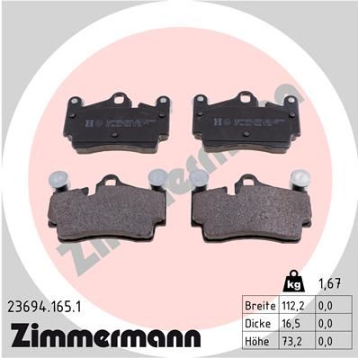 Brake Pad Set, disc brake ZIMMERMANN 23694.165.1