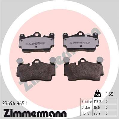 Brake Pad Set, disc brake ZIMMERMANN 23694.965.1