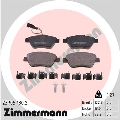 ZIMMERMANN 23705.180.2 Brake Pad Set, disc brake